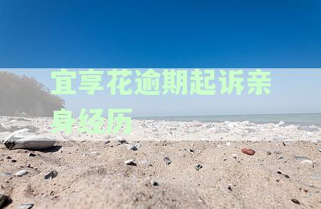 宜享花逾期起诉亲身经历
