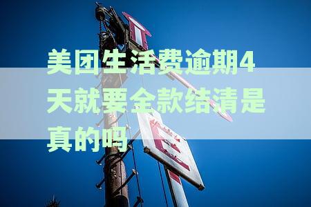 美团生活费逾期4天会怎么样-美团生活费逾期4天会怎么样吗