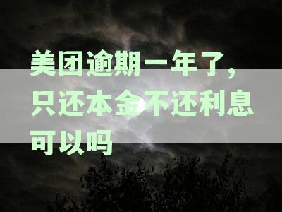 解决美团逾期问题：只还本金是否可行？