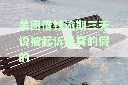 美团借钱逾期三天说被起诉是真的假的