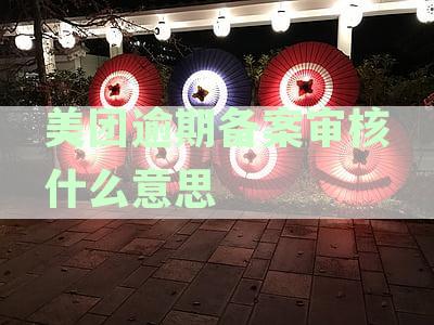 美团逾期备案审核什么意思呀-美团逾期备案审核什么意思呀怎么办