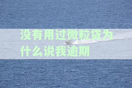 没有用过微粒贷为什么说我逾期三天-没有用过微粒贷为什么说我逾期三天了