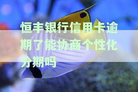 恒丰银行信用卡逾期了能协商个性化分期吗