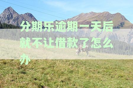 分期乐逾期一天不能用了，有什么办法恢复？