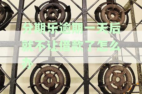 分期乐逾期一天后就不让借款了怎么办