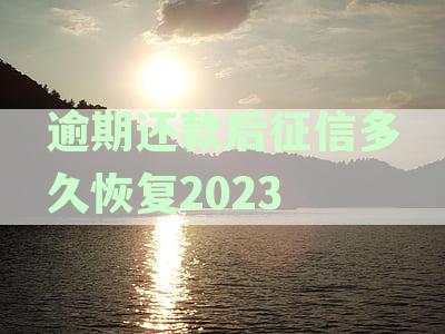 逾期还款后征信多久恢复2023