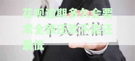花呗逾期后，多久无法进行最低还款？还有哪些还款方式可供选择？