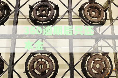 360逾期后只还本金会怎么样：处理建议和可能影响