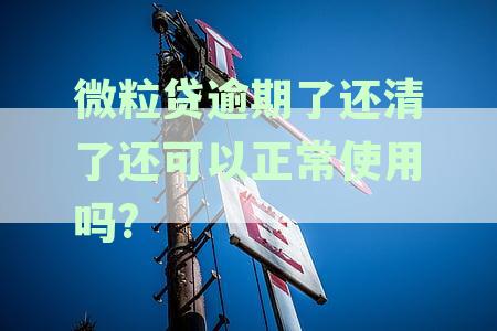 微粒贷逾期了还清了还可以正常使用吗?