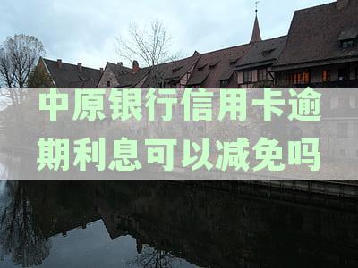 中原银行信用卡逾期利息减免政策详解及具体操作流程