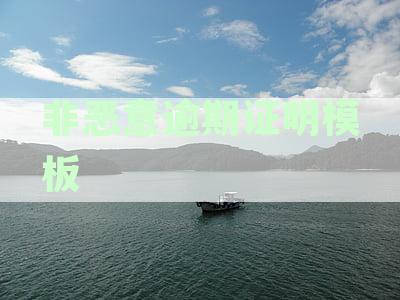 非恶意逾期证明模板
