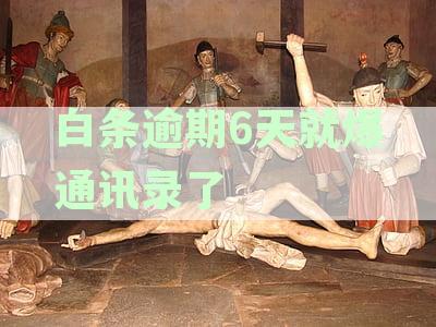 白条逾期6天就爆通讯录了