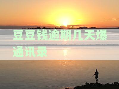 豆豆逾期贷款多久后将电话联系通讯录中的紧急联系人？具体天数揭秘