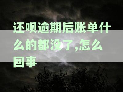 还呗逾期后账单什么的都没了，怎么回事啊：账单失踪原因解析