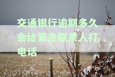 交通银行逾期多久才会上门有没有人知道：逾期多久会打电话及联系紧急联系人