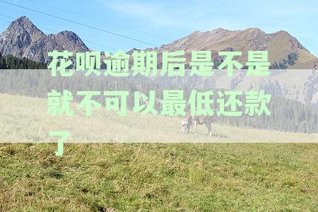 花呗逾期后不能最低还款么，逾期后还可行最低还款额吗？