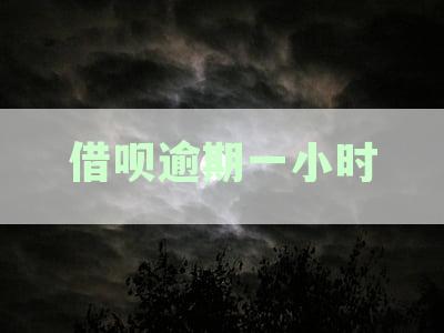 借呗逾期一小时