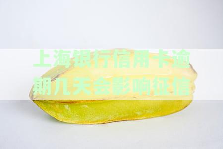 上海银行信用卡逾期几天会影响征信