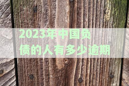 中国负债逾期人数-中国负债逾期人数2024官方数据