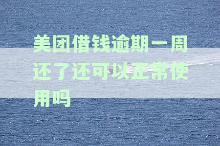 美团借钱逾期一周还了还可以正常使用吗：安全可靠吗？