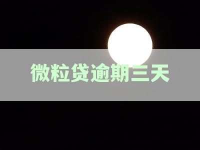 微粒贷逾期三天