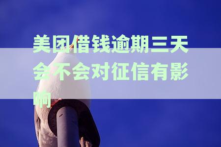 美团借钱逾期三天会上征信吗？怎么办？