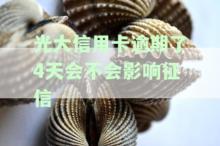 光大逾期4天上征信吗？会对个人信用产生影响吗？如果逾期，应该如何处理？