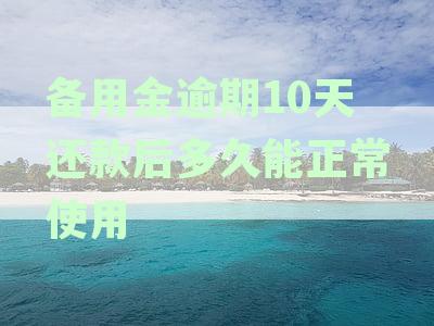 备用金逾期10天后，何时可以重新使用？