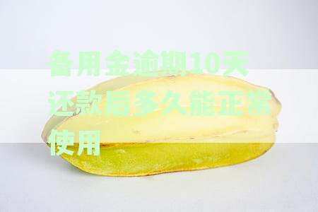 备用金逾期10天还款后多久能正常使用