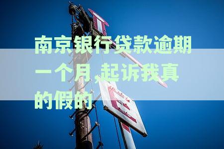 南京银行贷款逾期一个月,起诉我真的假的