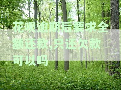 花呗逾期后，还款方式选择是否需要一次性全额还清所有账单？