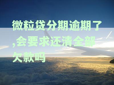 微粒贷分期逾期了,会要求还清全部欠款吗