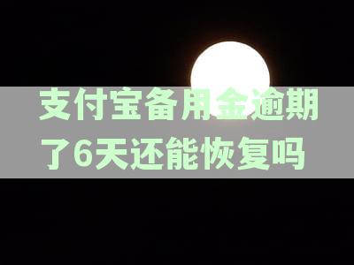 支付宝备用金逾期六天后的处理方法及是否可以继续使用