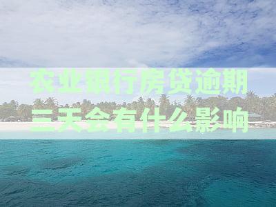 农业银行房贷还款逾期两三天会怎样处理？