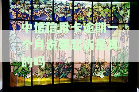 中信信用卡逾期一个月说要起诉是真的吗