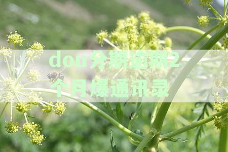 dou分期逾期2个月爆通讯录
