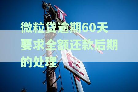 微粒贷逾期62天还款要求：了解一次性还款的必要性及可能影响