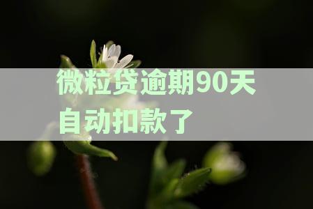 微粒贷逾期90天自动扣款：怎么回事？每天都会自动扣款吗？扣费金额是多少？