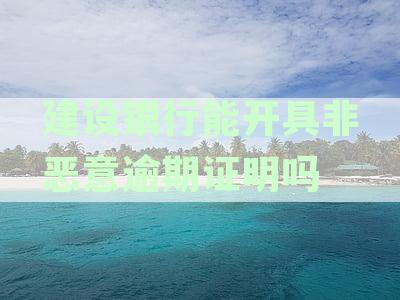 建设银行是否能提供非恶意逾期证明的相关信息和建议