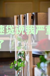 极速贷说我严重逾期了