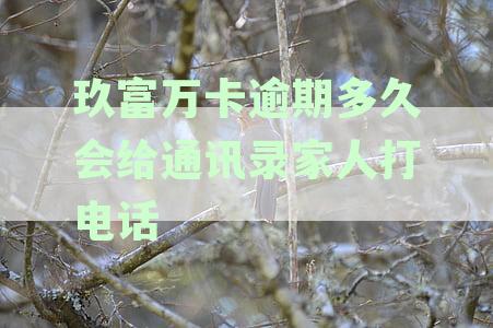 玖富万卡逾期多久会给通讯录家人打电话